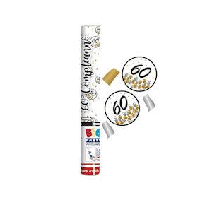60 ANNI PRESTIGE TUBO SPARA CORIANDOLI CM.30 50206 BIGPARTY
