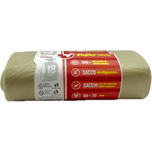 SPAZZATURA sacchi N.U. 55x70 CONF. 18z. TRASPARENTE AMBRA BEST054
