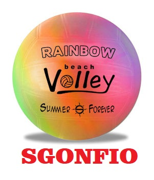 PALLONE BEACH VOLLEY PVC D.216 RAINBOW SGONFIO 35021