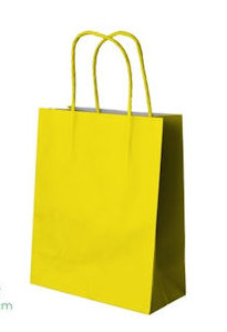 BUSTA CARTA GIALLA KRAFT CM.28x12x39 MANICO RITORTO PEZZI 25