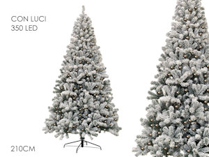 ALBERO CLASSICO INNEVATO MONTE EVANS PVC CM.210 RAMI 800 CON 350 LED 418141 GENE