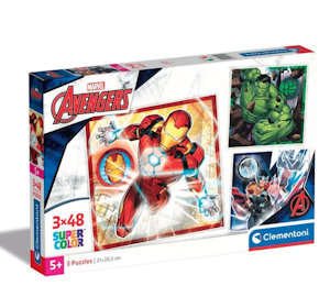 PUZZLE 3x48 AVENEGRS SUPERCOLOR 25305 CLEMENTONI
