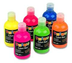 TEMPERA FLUORESCENTE IN FLACONE DA 300ML. ROSSO PRIMO