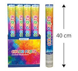 TUBO SPARA CORIANDOLI CM.40 MULTICOLOR SWEEPING