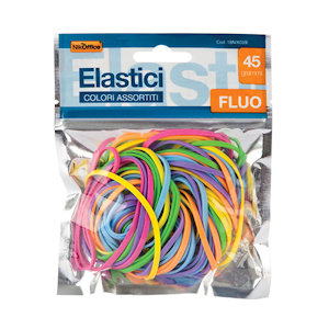 ELASTICI FLUO 45GR. IN BUSTINA NIKOFFICE