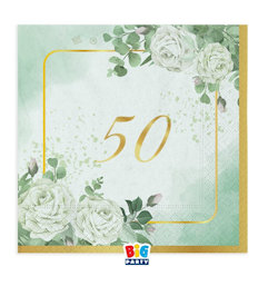 50° ANNIVERSARIO TOVAGLIOLI CM.25x25 CONF.16PZ. EUCALIPTO BIGPARTY