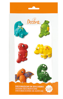 DECORAZIONI IN ZUCCHERO DINOSAURI CONF.6PZ. DECORA