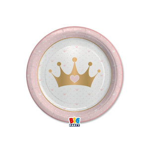 GENERICO PRINCESS CROWN PIATTI CM.18 CONF.8 PZ. BIGPARTY