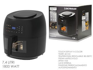 FRIGGITRICE AD ARIA ELETTRICA 1800W. CESTELLO 7,4 LT. TOUCH 883310 DICTROLUX