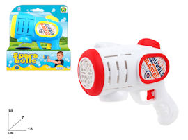 BOLLE DI SAPONE PISTOLA SPARA BOLLE GENERICA A BATTERIE CON LUCI MAZ.