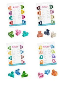CAPELLI PINZA PER CAPELLI 3 DENTI CHIUSA MINI SET.8PZ. SU BLISTER SETABLU
