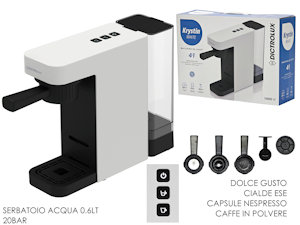 MACCHINA PER CAFFE' KRYSTIN BIANCA 4 in 1 SUPPORTA CAPSULE+CIALDE+IN POLVERE GEN