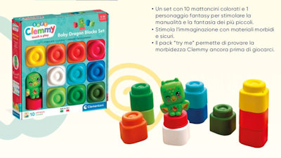 CLEMMY COSTRUZIONI CONF. DA 10 PZ. 6-36 MESI BABY DRAGON 17980 CLEMENTONI