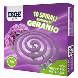 CITRONELLA SPIRALI ZAMPIRONI CONF.DA 10PZ. ALLA PROFUMO DI GERANIO IRGE