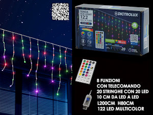 TENDA 122 LED MT.2+2 CAVO H.2MT MULTICOLOR ESTR./INTERNO PROGRAM TELECOMA