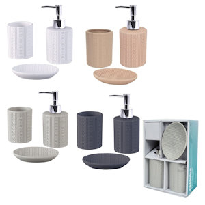 BAGNO SET 3 PZ. CERAMICA COLOR MACRAME' CHIC KASAVIVA