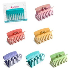 CAPELLI PINZA PER CAPELLI 7 DENTI CHIUSA MEDIA COLORI PASTELLO SETABLU