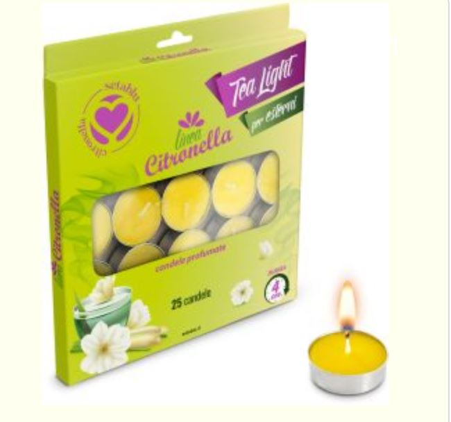 CITRONELLA TEALIGHT DIAMETRO 3.6 CONF.25PZ. 40603 SETABLU