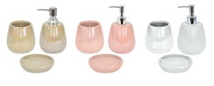 BAGNO SET 3 PZ. CERAMICA COLORI PERLATI  KASAVIVA