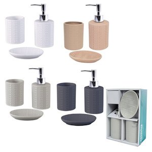 BAGNO SET 3 PZ. CERAMICA COLOR MACRAME' CHIC KASAVIVA