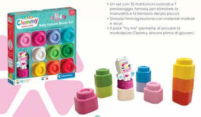 CLEMMY COSTRUZIONI CONF. DA 10 PZ. 6-36 MESI UNICORNO 17630 CLEMENTONI