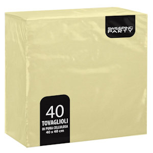 TOVAGLIOLI 2VELI 38x38 AVORIO CONF.40PZ. GOFFRATO SWEEPING