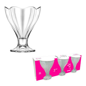 BICCHIERE COPPA FIORE 250ML. VETRO SET.3PZ. SERIE LAV