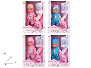 BAMBOLOTTO BABY CM.30 BABY LOVE CON ACCESSORI MAZ.