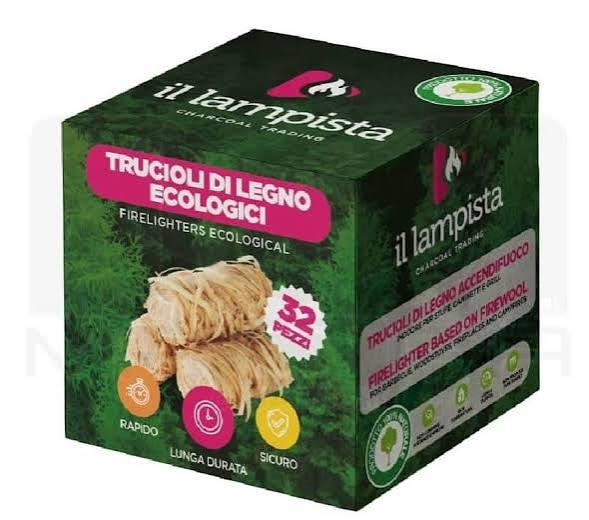 ACCENDIFUOCO ECOLOGICO TRUCIOLI DI LEGNO CONF.32 PZ. IL LAMPISTA