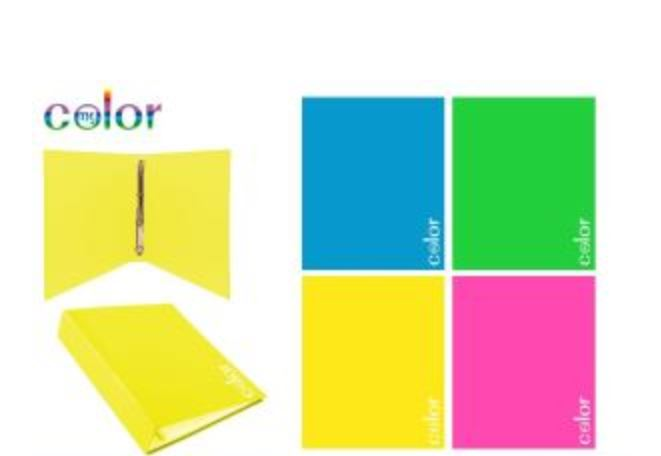RACCOGLITORE 4 ANELLI D.30mm A4 CM.26x31 CARTONCINO COLORATO FLUO ASS. EOLD.