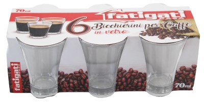CAFFE' BICCHIERINO 6 PZ. IN VETRO 70ML. FATIGATI