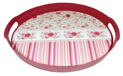 VASSOIO IN PLASTICA CON MANICI RETTANGOLARE OVALE CM.D.31 FATIGATI