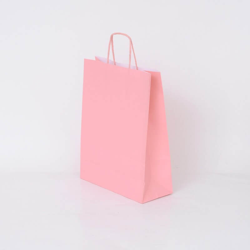 BUSTA CARTA ROSA KRAFT CM.45x16x49 MANICO RITORTO PEZZI 25