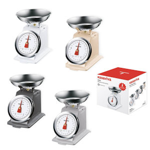 BILANCIA DA CUCINA 5KG. IN ACCIAIO CON VASCHETTA TONDA IN ACCIAIO CHIC KASAVIVA