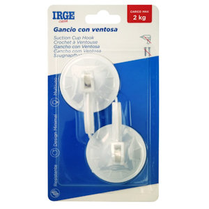 GANCIO APPENDINO CON VENTOSA 1 POSTO BIANCO CONF.2 PZ. IRGE