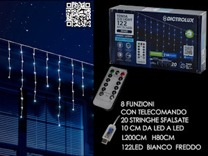 TENDA 122 LED MT.2+2 CAVO H.2MT BIANCO-FREDDO ESTR./INTERNO PROGRAM TELECOMA